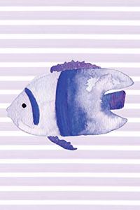 Ocean Fish Watercolor Stripe Journal