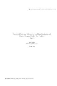 Theoretical Tools and Software for Modeling, Simulation and Control Design of Rocket Test Facilities