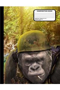 Gorilla Soldier Composition Notebook - Graph Paper - 200 Pages / 100 Sheets, 8-1/2