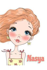 Nasya: 365 Lined Pages Yearly Journal, Diary, Notebook, Personalized Book with Name, Christmas, Birthday, Friendship Gifts for Girls, Teens and Women, 8 1/2 X 11