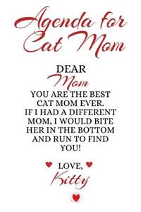 Agenda For Cat Mom