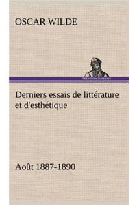 Derniers essais de littérature et d'esthétique