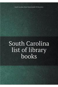 South Carolina List of Library Books