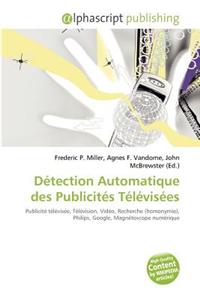 Detection Automatique Des Publicites Televisees
