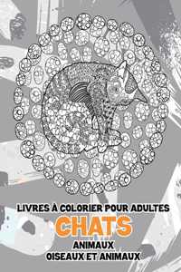 Livres à colorier pour adultes - Oiseaux et animaux - Animaux - Chats