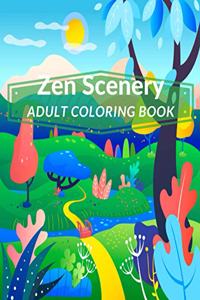 Zen Scenery Adult Coloring Book