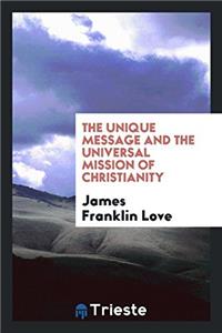 The unique message and the universal mission of Christianity