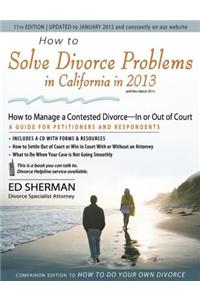 How to Solve Divorce Problems in California in 2013