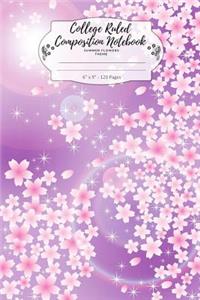 College Ruled Composition Notebook. Summer Flowers Theme