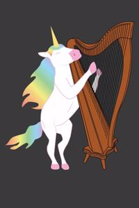 Einhorn spielt Harfe