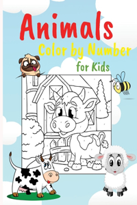 Animals Color by Numbers for Kids