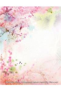 Abstract Pink Watercolor 2016 Monthly Planner