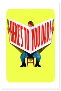 Reading a Giant Newspaper Father's Day Greeting Card