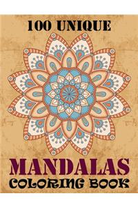 100 Unique Mandalas Coloring Book
