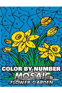 Color By Number Mosaic Flower Garden