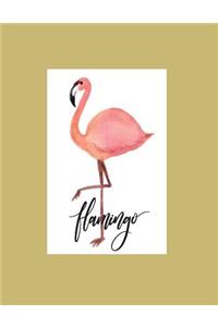 flamingo: Flamingo on yellow cover (8.5 x 11) inches 110 pages, Blank Unlined Paper for Sketching, Drawing, Whiting, Journaling & Doodling