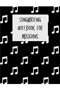 Songwriting Notebook for Musicians