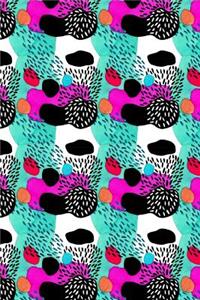 Journal Notebook Abstract Watercolor Pattern Pink and Turquiose