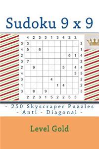 Sudoku 9 x 9 - 250 Skyscraper Puzzles - Anti - Diagonal - Level Gold