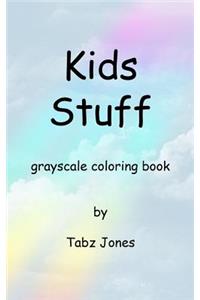 Kids Stuff Grayscale Coloring Book