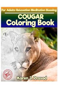 COUGAR Coloring book for Adults Relaxation Meditation Blessing