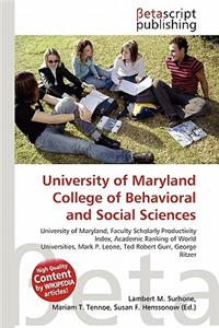 University of Maryland College of Behavioral and Social Sciences