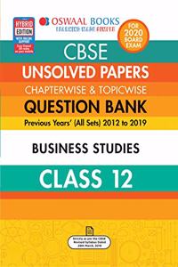 Oswaal CBSE Unsolved Papers Chapterwise & Topicwise Class 12 Business Studies Book (For March 2020 Exam)