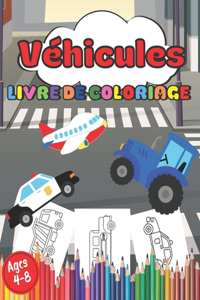 Livre de coloriage Véhicules ages 4-8