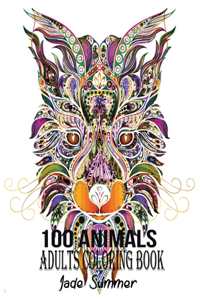 100 animals adults coloring book jade sumer