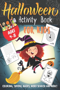 Halloween Activity Book for Kids Ages 4-8