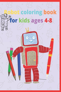 Robot coloring book for kids ages 4-8