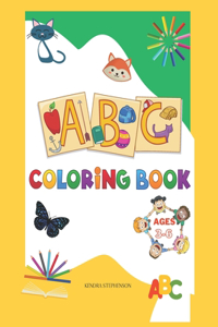 ABC Coloring Book For Ages 3 to 6, Learn The Alphabet, Letters, Animals & Objects Beggining With The Letter