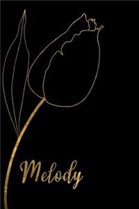 Melody: Personalized Writing Journal for Women - Elegant Black and Gold