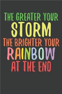 The Greater Your Storm The Brighter Your Rainbow At The End