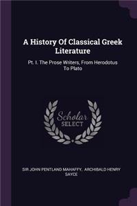 A History Of Classical Greek Literature
