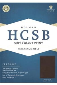 HCSB Super Giant Print Reference Bible, Brown Genuine Cowhid