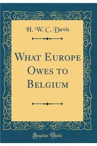 What Europe Owes to Belgium (Classic Reprint)