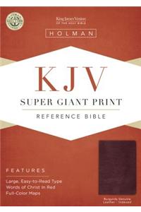 KJV Super Giant Print Bible, Burgundy Leather Indexed