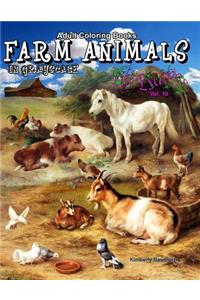 Adult Coloring Books Farm Animals in Grayscale
