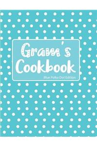 Gram's Cookbook Blue Polka Dot Edition