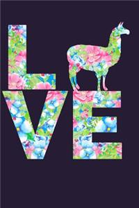I Love Llamas Floral Notebook Journal