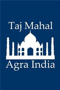 Taj Mahal in Agra India - Lined Notebook with Navy Cover