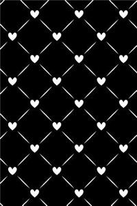 Journal Notebook White Quilted Hearts Pattern 1