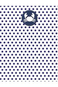 Crab Nautical Navy Polka Dot Journal - College Ruled
