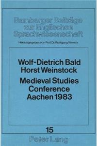 Medieval Studies Conference Aachen 1983: Language and Literature