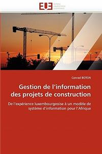Gestion de l''information Des Projets de Construction