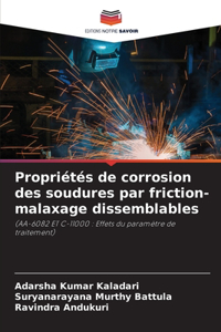 Propriétés de corrosion des soudures par friction-malaxage dissemblables