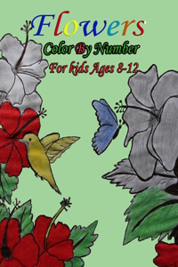 Flowers Color By Number for kids Ages 8-12