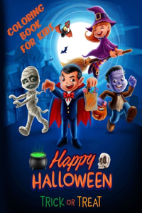 Coloring Book For Kids Happy Halloween Trick or Treat