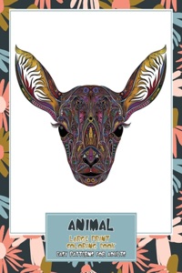 Large Print Coloring Book Easy Patterns for Adults - Animal
